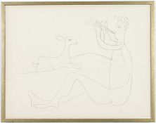 PABLO PICASSO. FAUN WITH FLUTE AND LAMB.