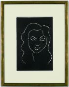 HENRI MATISSE. LINOCUT - FRONTISPIECE, WOMAN WITH LONG HAIR.