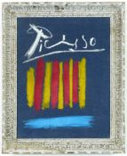 PABLO PICASSO. CATALAN FLAG: SCREENPRINT ON LINEN. (d)