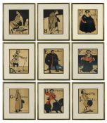 WILLIAM NICHOLSON. A SET OF NINE ALPHABET LITHOGRAPHS.