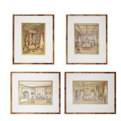 FOUR HAND COLOURED PRINTS.