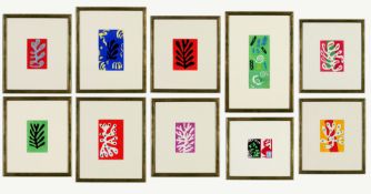 HENRI MATISSE. A SET OF TEN RARE POCHOIR AFTER THE DECOUPAGE.
