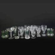 A COLLECTION OF VARIOUS ETCHED GLASSES. (16).