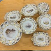 A 19TH CENTURY DAVENPORT PART DESSERT SERVICE.