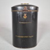 KINGS COUNCILLORS TOLEWARE WIG BOX BY EDE & SON.