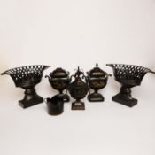 A REGENCY TOLEWARE LIDDED URN (6).