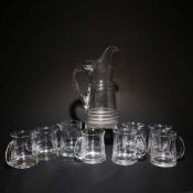 19TH CENTURY CIDOR PITCHER AND EIGHT GLASSES (9).