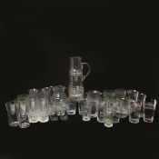 A LARGE QUANTITY OF WATER GLASSES WITH PITCHERS. (QTY).