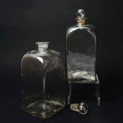A PAIR OF GEORGIAN SHRUB DECANTERS. (2).