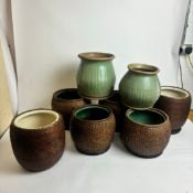 JAPANESE CELADON POTS (8).