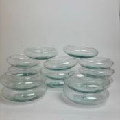 A LARGE QUANTITY OF SPANISH GLASS BOWLS. (QTY).