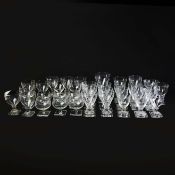 A LARGE QUANTITY OF MAINLY 19TH CENTURY SQUARE FOOTED DRINKING GLASSES. (QTY).