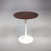 1970s TULIP SIDE TABLE BY MAURICE BURKE FOR ARKANA WITH WOODEN TOP.
