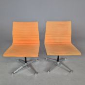 HERMAN MILLER ALUMINIUM GROUP CHAIRS, A PAIR.