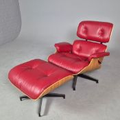 HERMAN MILLER EAMES LOUNGE CHAIR AND OTTOMAN.