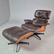 HERMAN MILLER EAMES LOUNGE CHAIR AND OTTOMAN.