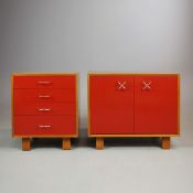 1950s GEORGE NELSON FOR HERMAN MILLER CABINET AND MATCHING CHEST.