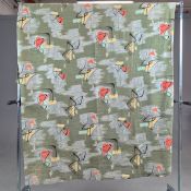 PAIR OF 1950s ATOMIC BOOMERANG AMOEBA BARKCLOTH CURTAINS.