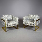 ATTRIBUTED TO THAYER COGGIN 989 LOUNGE CHAIRS, A PAIR.