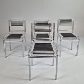 SET OF FOUR RENE HERBST SANDOWS DINING CHAIRS.
