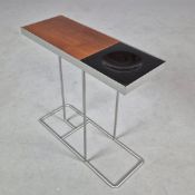 1990s ROBIN DAY SIDE TABLE FOR HABITAT WITH WOOD AND BLACK CERAMIC TOP.
