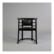 EARLY 20th CENTURY FLEDERMAUS EBONISED ARMCHAIR BY JOSEF HOFFMANN FOR J&J KOHN.