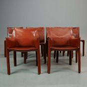 CASSINA CAB CHAIRS, A SET OF 8.