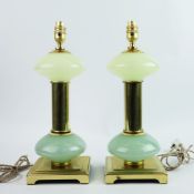 CENEDESE MURANO GLASS TABLE LAMPS, A PAIR.
