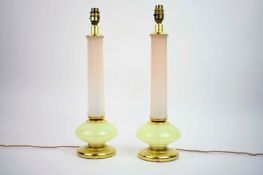 CENEDESE MURANO GLASS TABLE LAMPS, A PAIR.