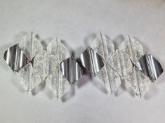 MURANO GLASS WALL LIGHTS, A PAIR.