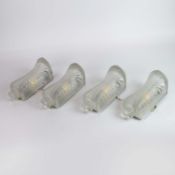 LALIQUE PALME WALL SCONCES, A SET OF 4.