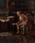 Erwin Eichinger (1892-1950) The Collector, oil on panel 30 x 25 cm Qty: 1 The paint surface with