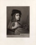 M. Martini after Thevenin 'II Violinista di Raffaelo', engraving, 56 x 45cm; and three further