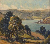 E*L* Rawlins 'Portlemouth nr. Salcombe', signed, oil on panel, 34.5 x 39.5cm