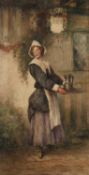 Peter Alexander Hay (1866 - 1952) The Hotel Maid, signed, watercolour, 33.5 x 17cm