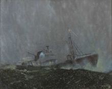 James Kirby (1917-1999) Through the snow, signed, oil on board, 59 x 75cm From a collection of