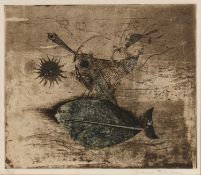Johnny Friedlaender (1912-1992) Fishes, pencil signed to the margin and no. VII/X, inscribed and no.