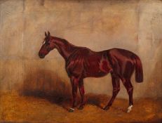 Charles Bilger Spalding (1810-1871) A chestnut hunter in a stable, signed and dated 1843, oil on