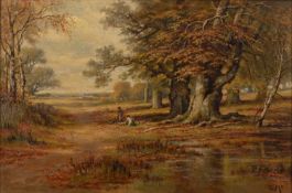 J McIntyre (19th century) 'November Leaves near Taplow', signed with initials and inscribed verso,