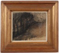 Sarah Spencer (b.1965) 'Larkey Lane', charcoal, 19 x 22.5cm, together with * Woods (Irish 20th