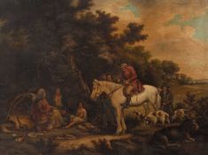 English school (19th century) after George Morland, The Benevolent Sportsman, oil on canvas, 46 x
