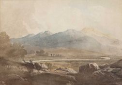 Attributed to John Varley (1778-1842) The Mawddoch Estuary, inscribed 'Sketch J. Varley' to the