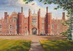 Brian Crosby (20th century) Hampton Court Palace, The West Front, No. 2, signed, watercolour, 44 x