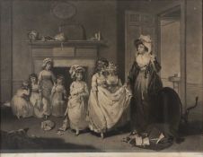 William Ward after William Redmore Bigg The Romps, mezzotint, 46 x 59cm
