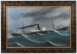 English school (19th century) S S Ellerslie-Cardiff, indistinctly signed and dated '13, gouache,
