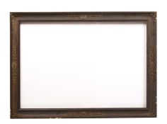 A Biedermeier style frame, the broad hollow with moulded oval paterae and bellflower ornament to the