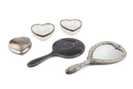A late Victorian silver heart shaped trinket box, with gadrooned hinged cover, by William Neale,