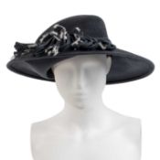Three winter dress hats, one in red, one in black and one in a charcoal colour (3)
