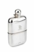 An Edwardian silver hip flask, by Sampson Mordan & Co, London 1906, 14cm high, 7.5oz A In good