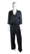 An ARMANI, 2000’s, black blouse in linen and viscose (size 44), a black top (size 42), a pair of